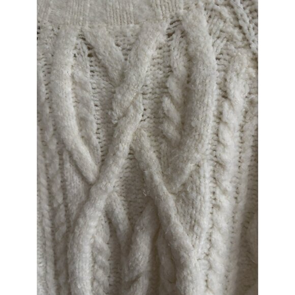 Anthropologie Maeve Sweater Short Sleeve Cable-Knit Vest Soft Ivory M/L - Picture 3 of 11